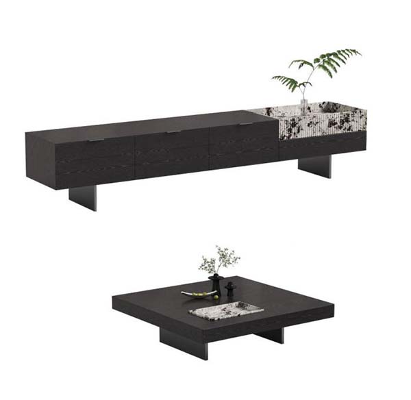 现代茶几电视柜